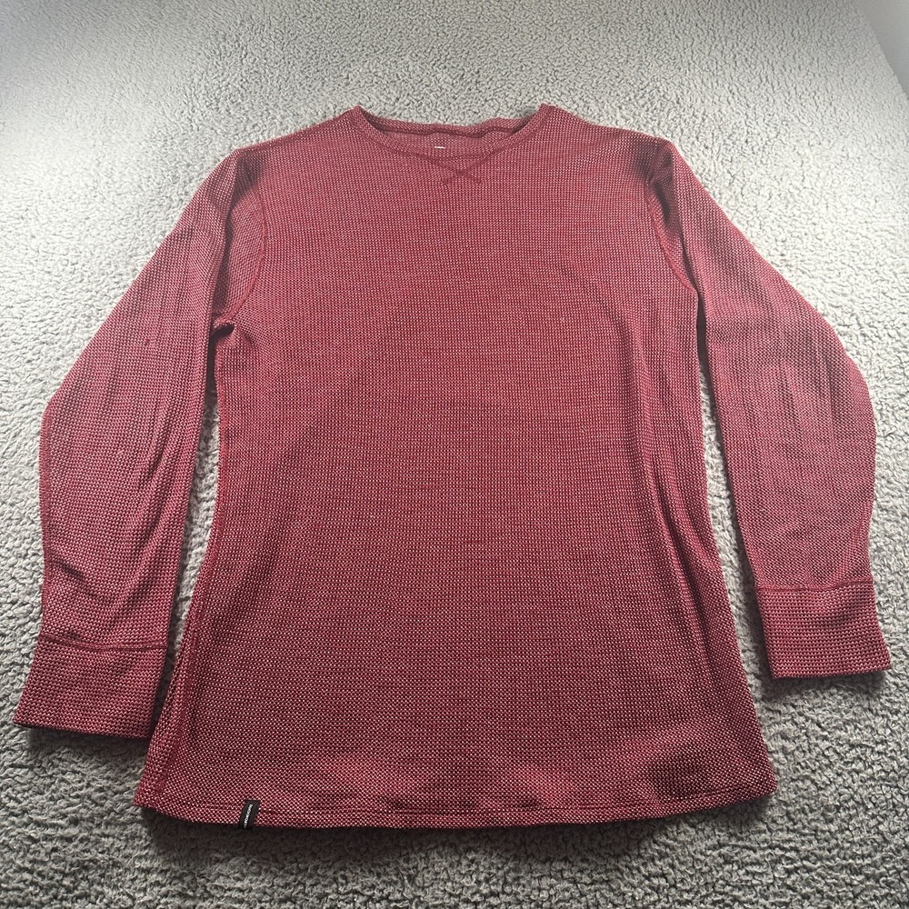 Duckworth Vapor Shirt Mens XL Burgundy Rambouillet Wool Long Sleeve Crew USA